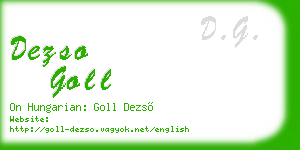 dezso goll business card