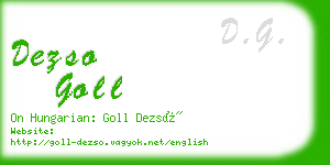 dezso goll business card